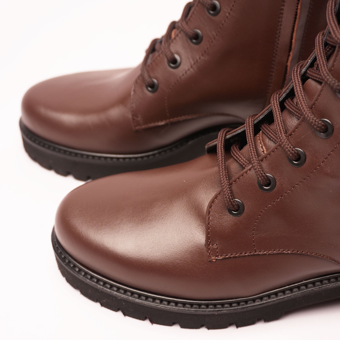 Carla 01 Stivaletto con i Lacci Pelle Marrone