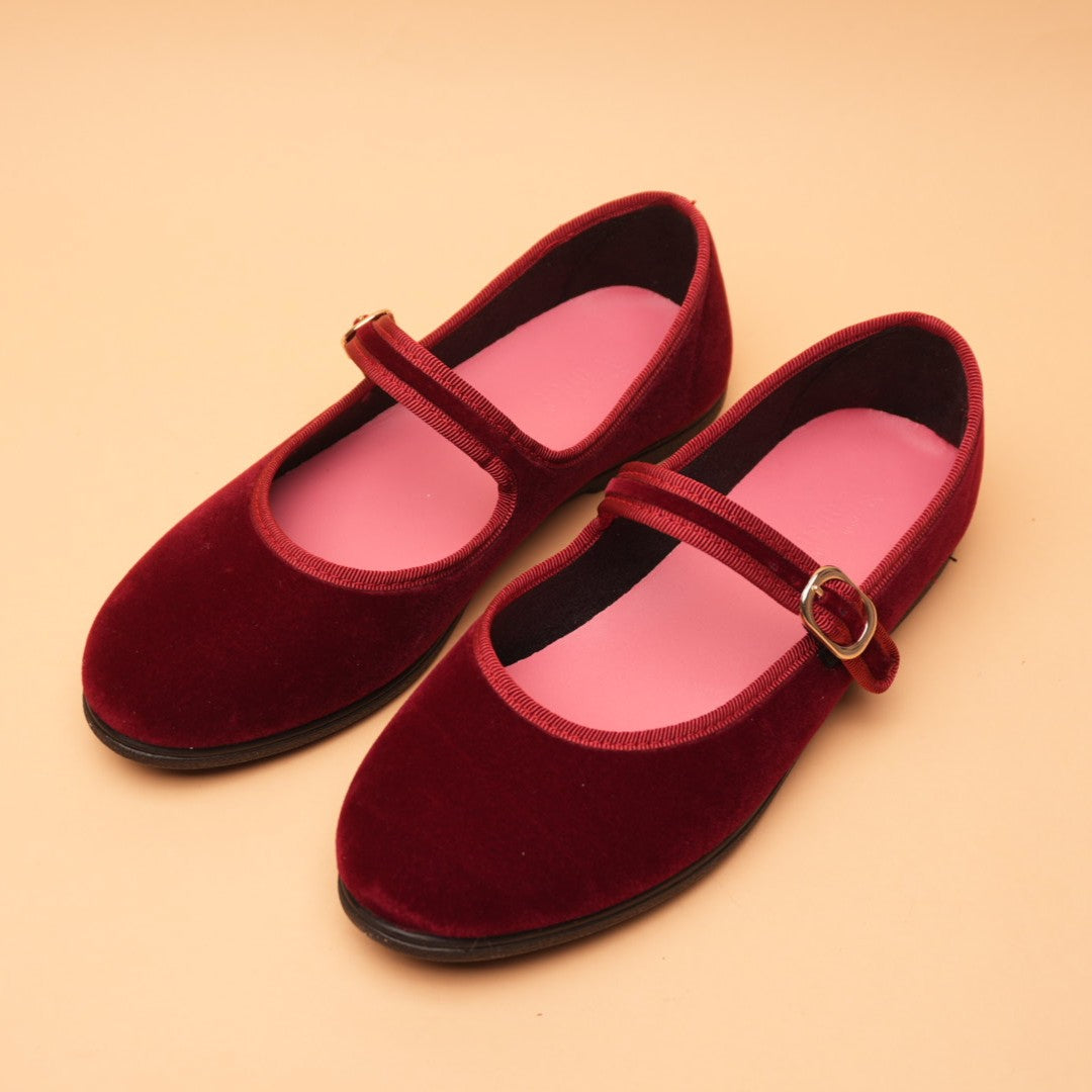 Mary-Jane friulana Velluto Bordeaux