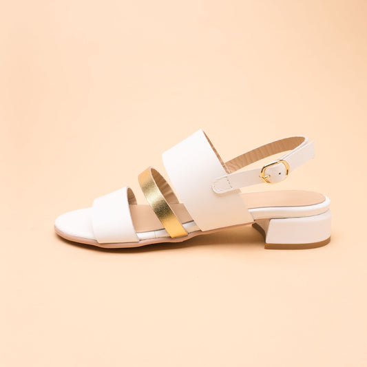 Sandalo Demetra Bianco-Oro-Bianco