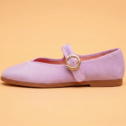 Mary-Jane friulana scollo a V pelle Glicine