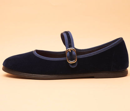 Mary-Jane friulana Velluto Blu oceano