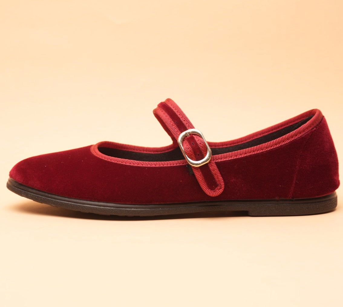 Mary-Jane friulana Velluto Bordeaux