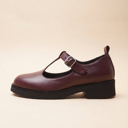 Flaminia Mary Jane Cinturino a T Vitello Bordeaux
