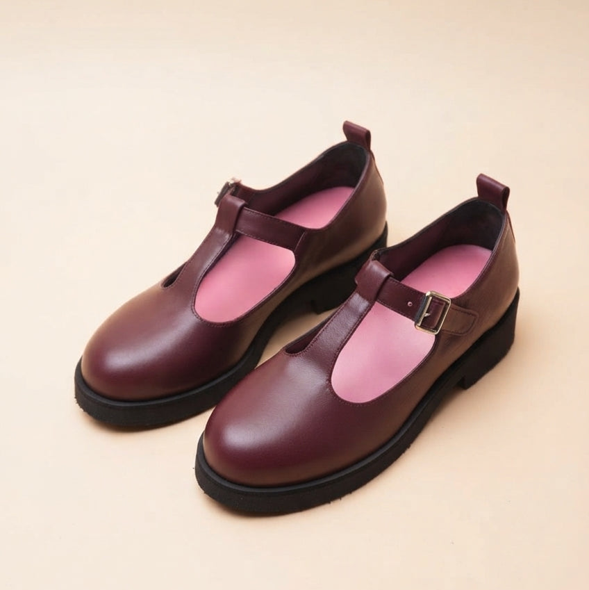 Flaminia Mary Jane Cinturino a T Vitello Bordeaux