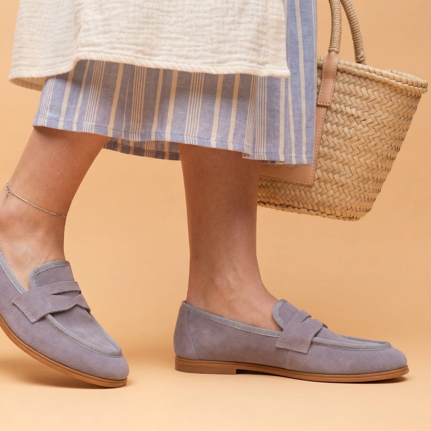 Mocassino Linda soft Azzurro polvere