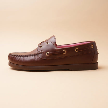 La Nina | Mocassini barca in pelle liscia color cuoio